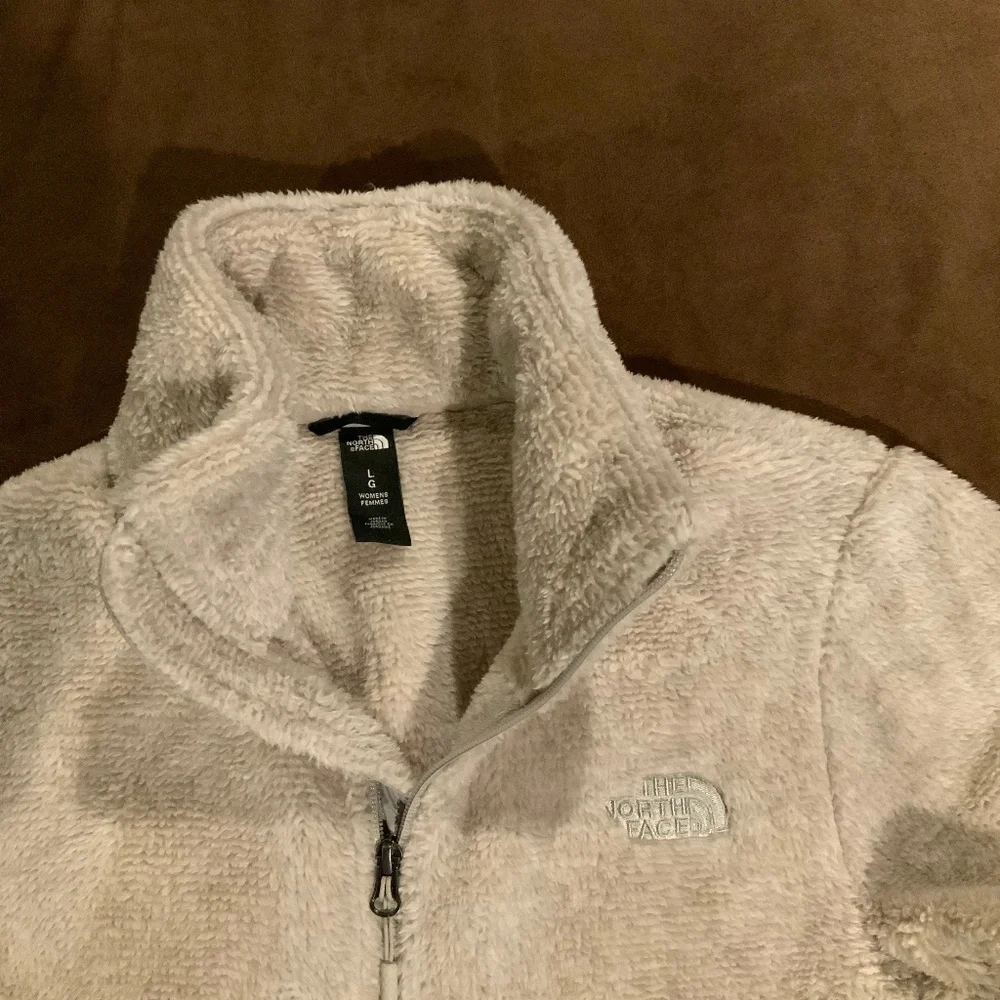 The North Face Cream L Full Zip Fleece Jacket Adventure Cozy Soft Outdoor